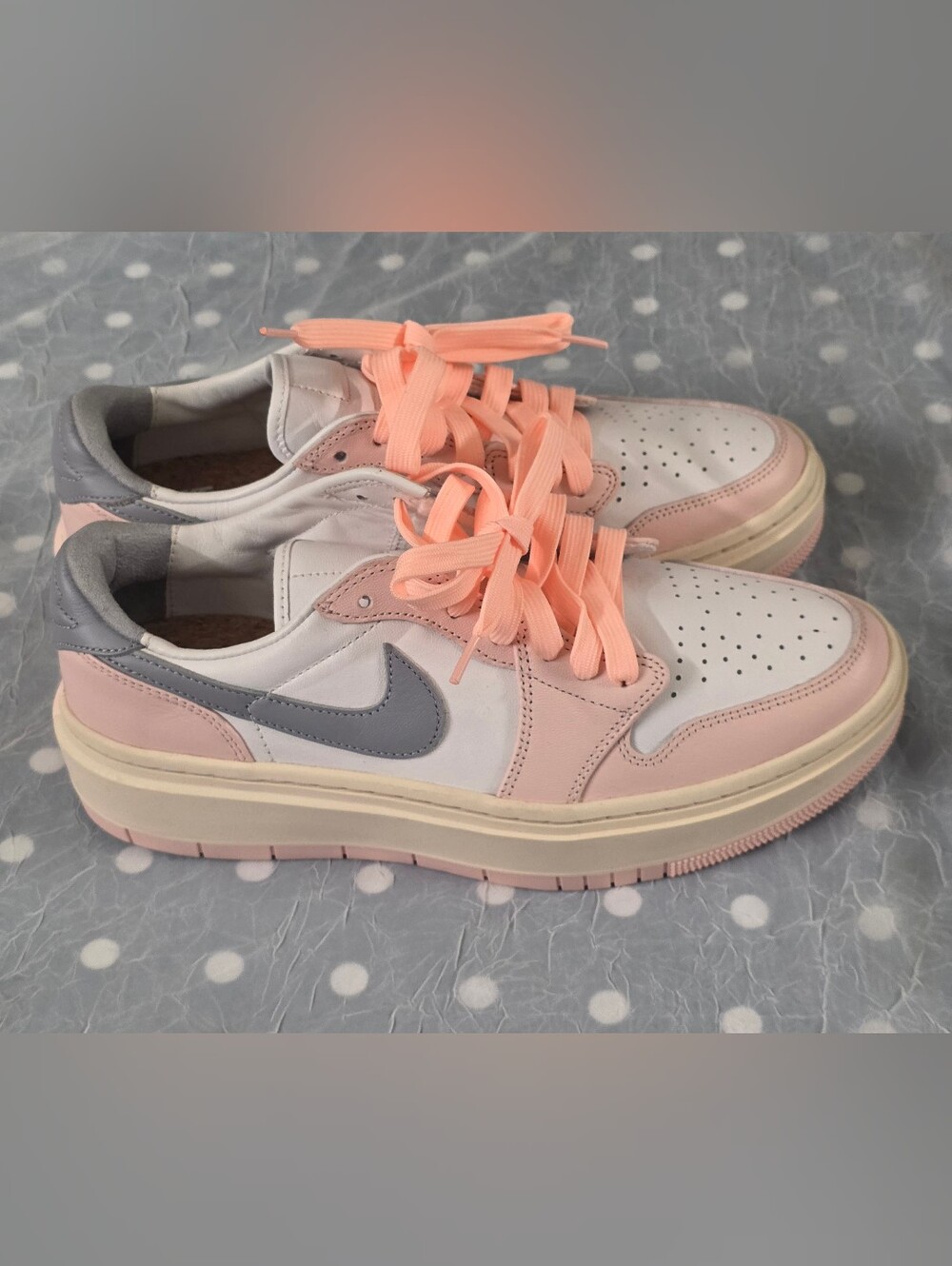 Air Jordan 1 Elevate Low Atmosphere Pink White Grey Women's Size 10.5